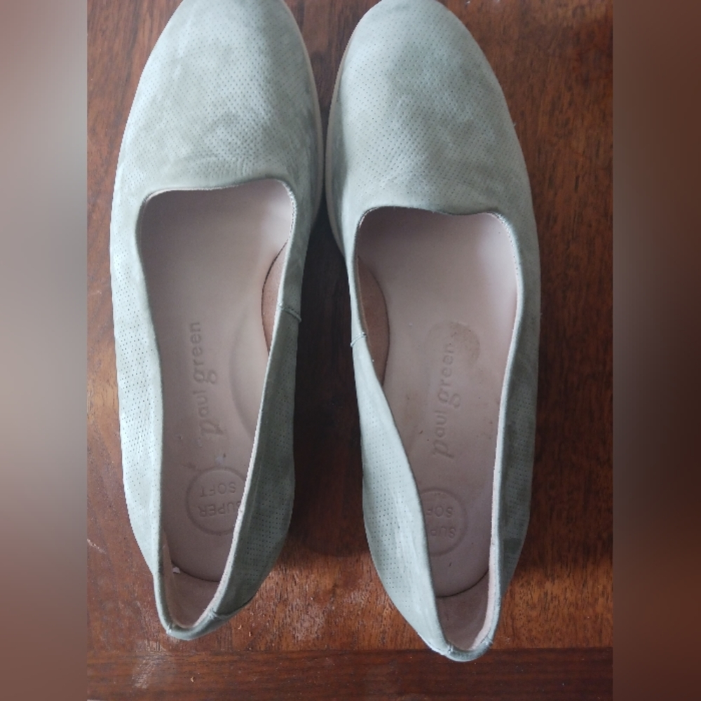 Paul Green SUPER SOFT Loafers Sage/green Low Wedge 7.5 US/ UK 5